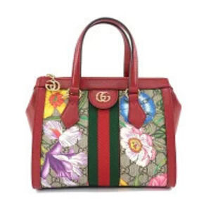 Gucci Flora Flower Ophidia Bag 2Way Shoulder Bag Leather Red